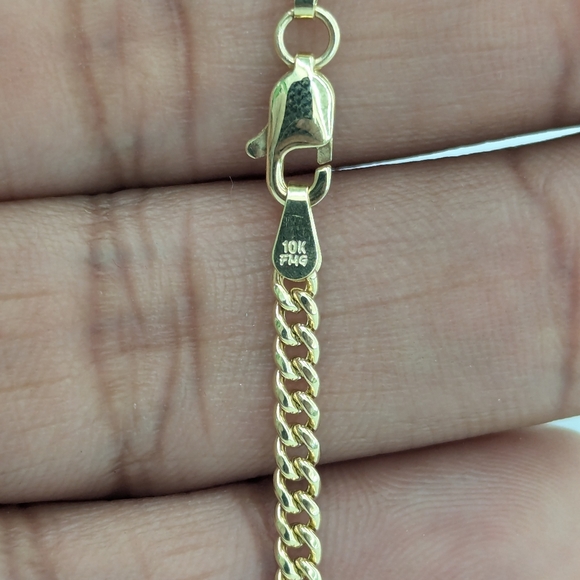 10kt Real Gold Miami Cuban Style Chain 3 mm 18 Inches